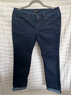 Ann Taylor Modern Fit Dark Wash Skinny Ankle Jeans - 8P